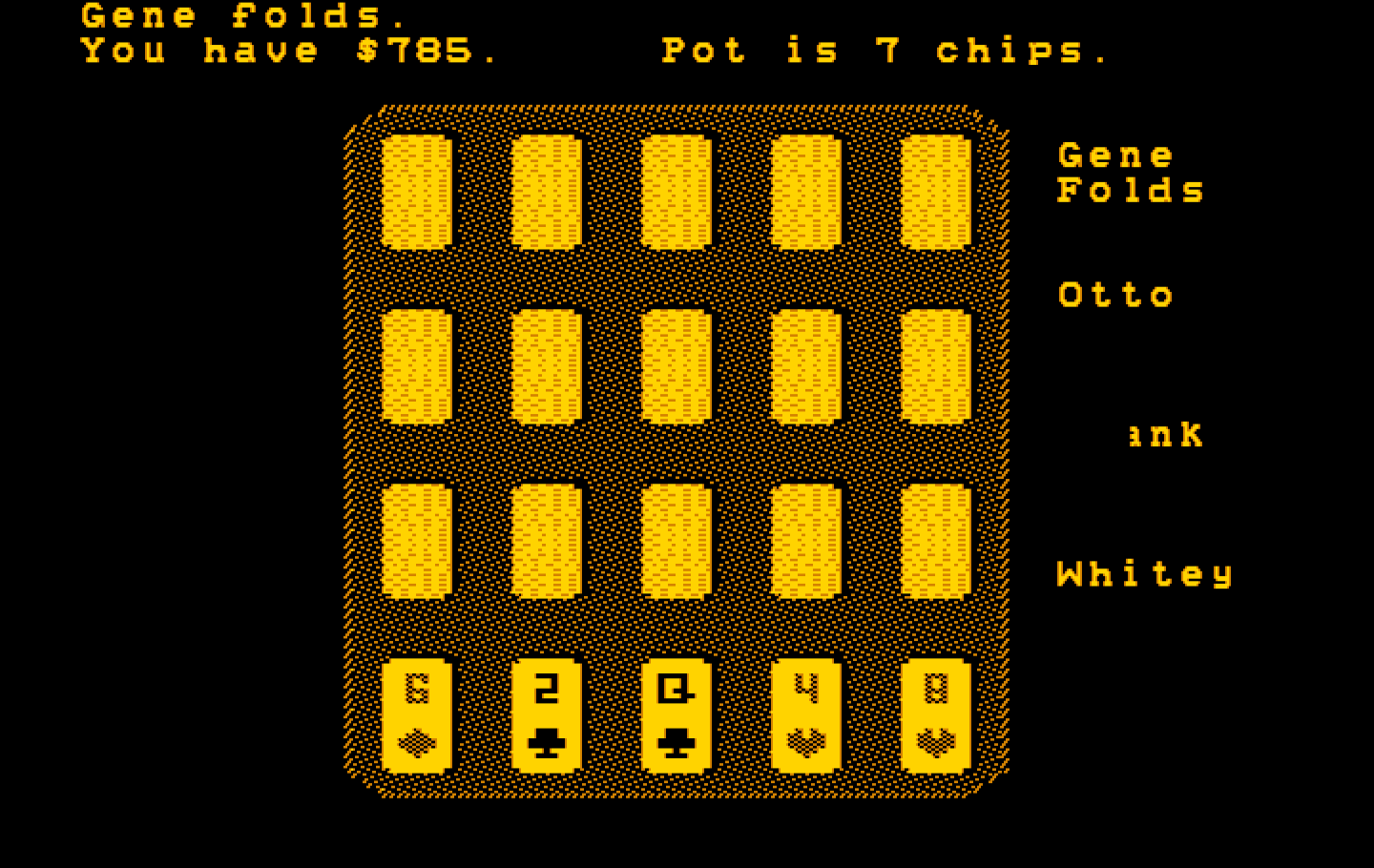 Police Quest: In Pursuit of the Death Angel IBM PC/Compatibles Screenshot: Gene folds...what will you do?