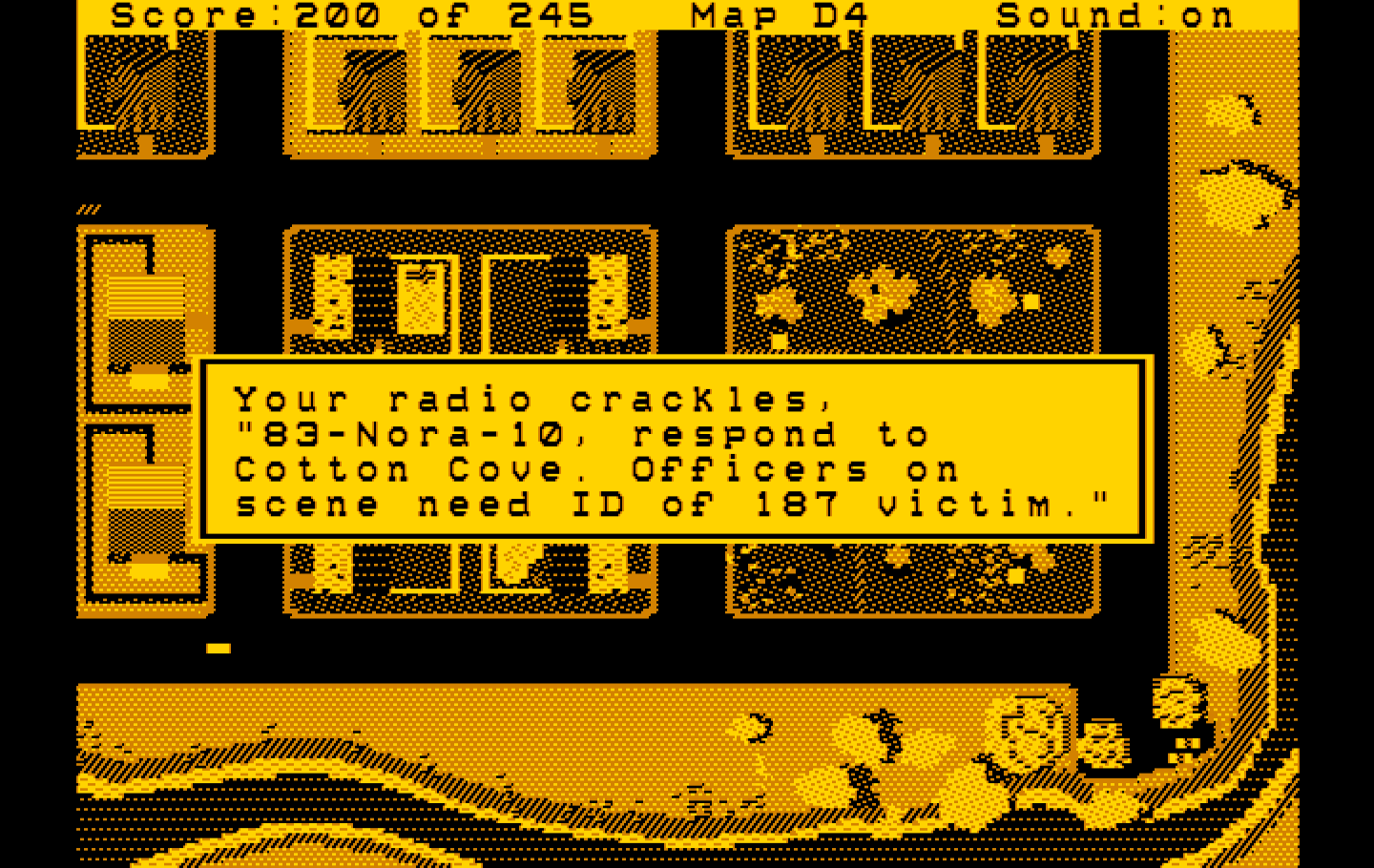 Police Quest: In Pursuit of the Death Angel IBM PC/Compatibles Screenshot: Heading to the next scene...