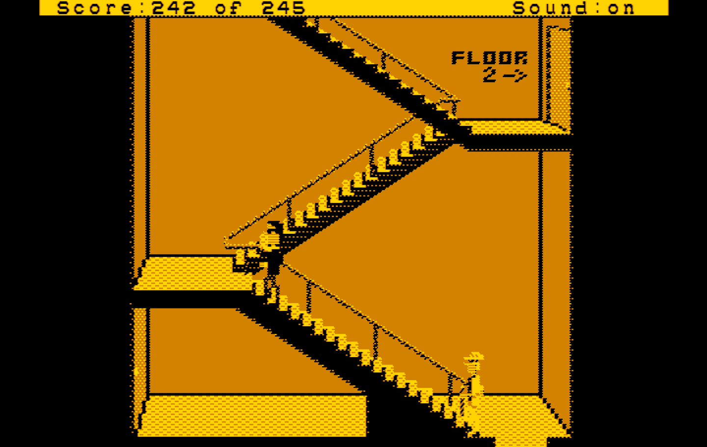 Police Quest: In Pursuit of the Death Angel IBM PC/Compatibles Screenshot: Following The Death Angel up to his room...