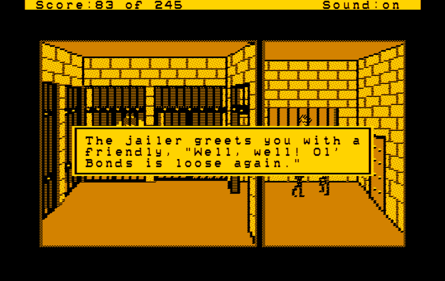 Police Quest: In Pursuit of the Death Angel IBM PC/Compatibles Screenshot: Booking a suspect...