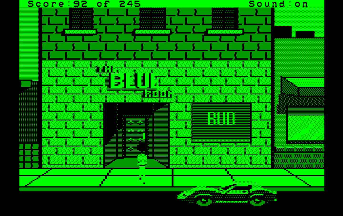 Police Quest: In Pursuit of the Death Angel IBM PC/Compatibles Screenshot: I'm off duty, so time to stop by The Blue Room...