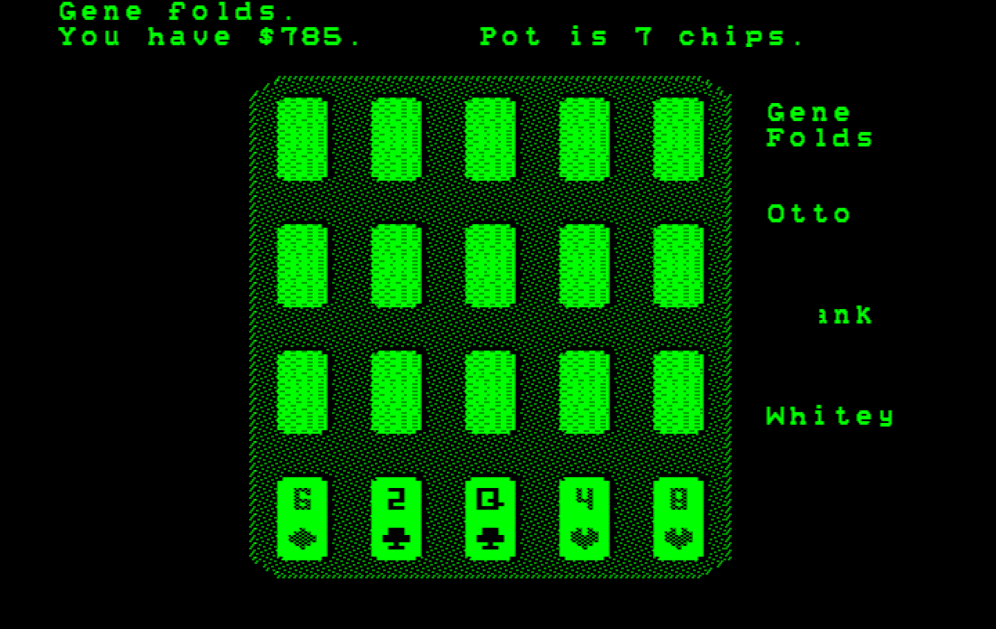 Police Quest: In Pursuit of the Death Angel IBM PC/Compatibles Screenshot: Gene folds...what will you do?