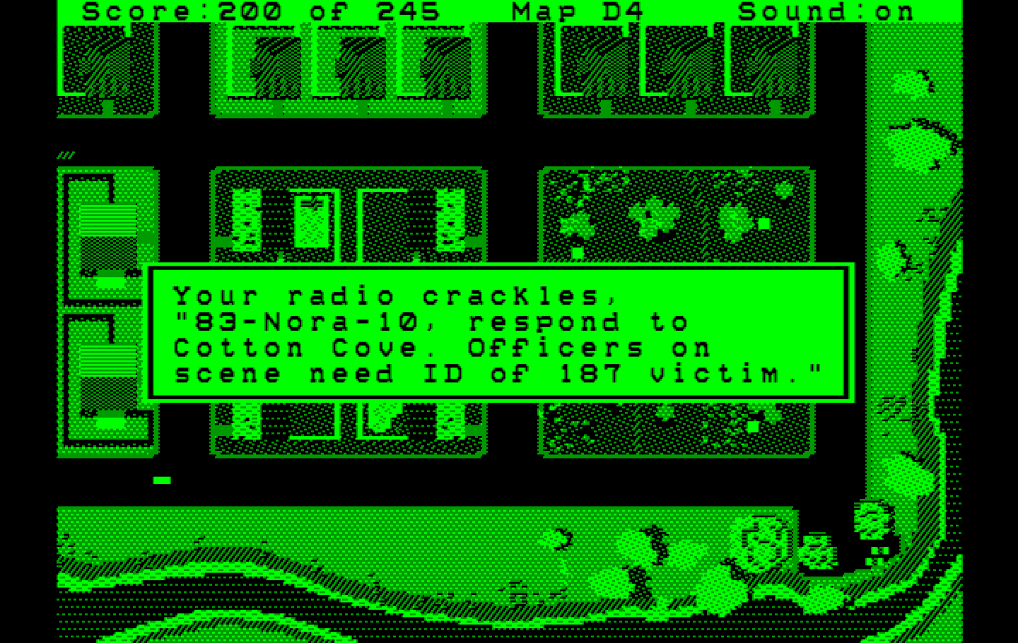 Police Quest: In Pursuit of the Death Angel IBM PC/Compatibles Screenshot: Heading to the next scene...