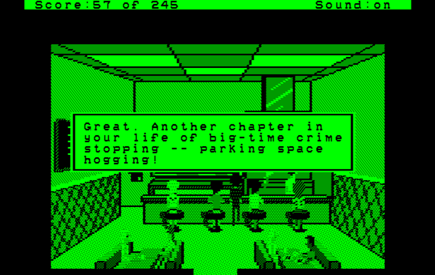 Police Quest: In Pursuit of the Death Angel IBM PC/Compatibles Screenshot: My career hasn't taken off yet...