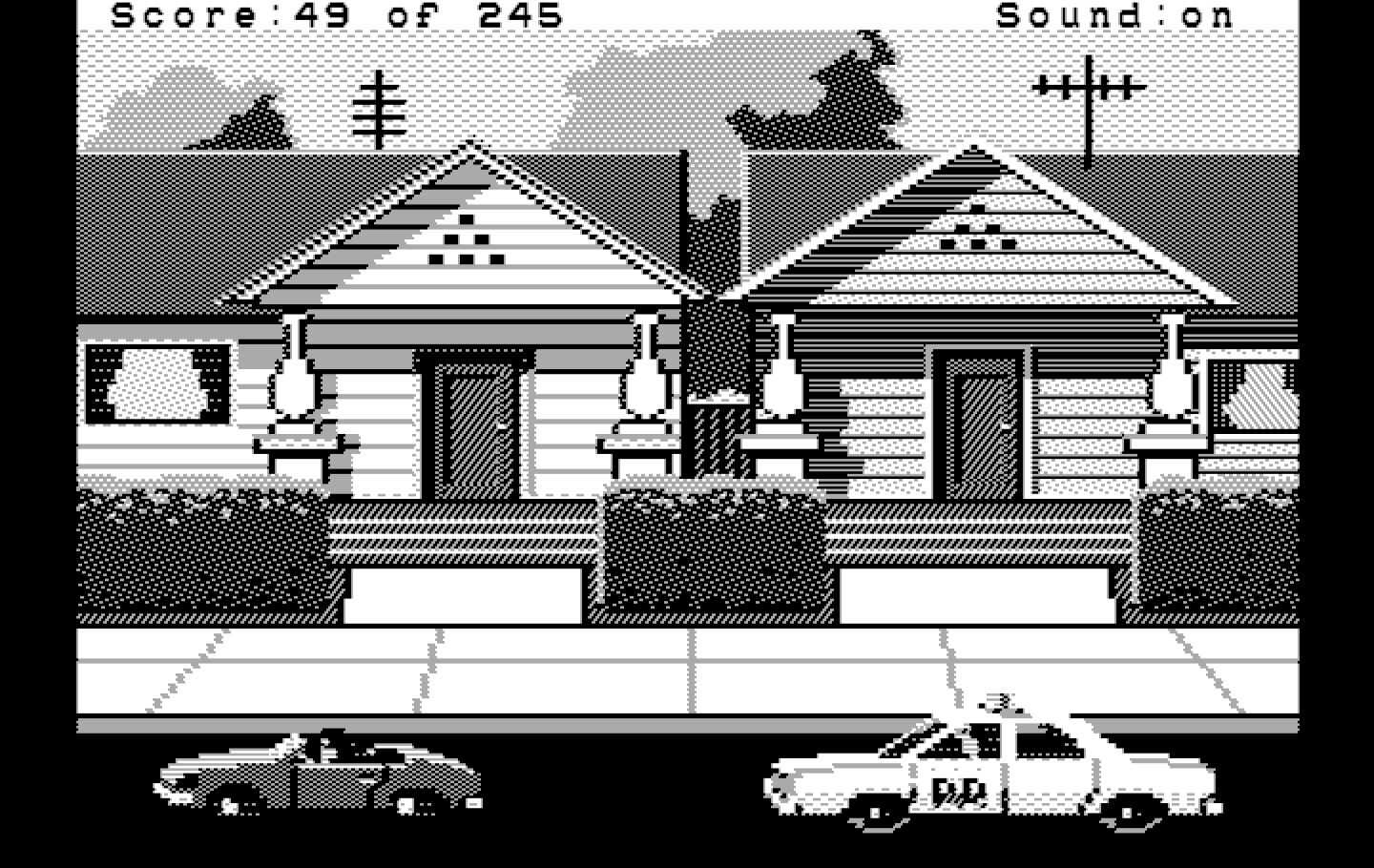 Police Quest: In Pursuit of the Death Angel IBM PC/Compatibles Screenshot: Pulled over someone...