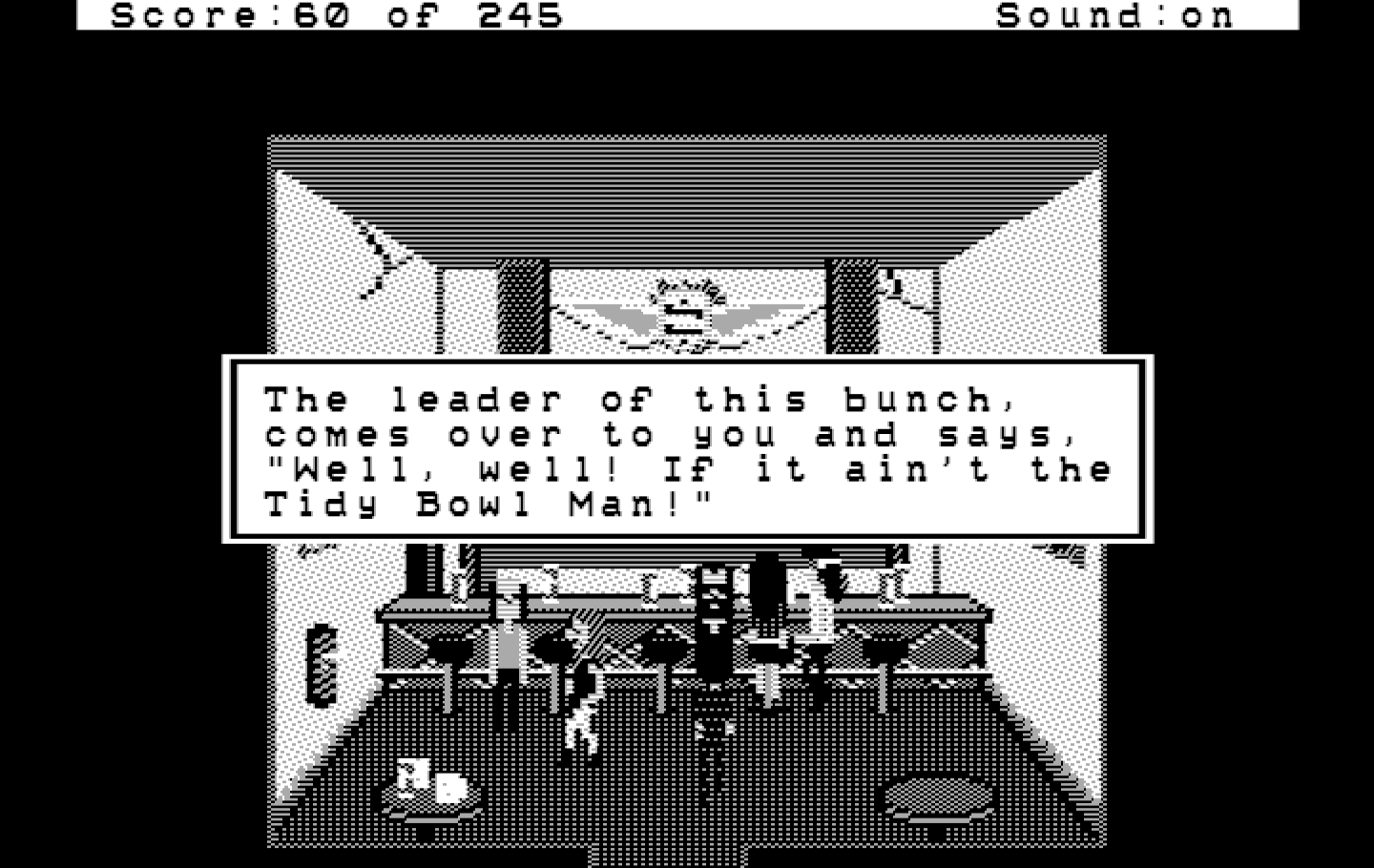 Police Quest: In Pursuit of the Death Angel IBM PC/Compatibles Screenshot: An unfriendly biker gang.