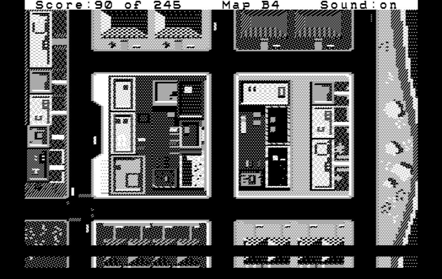 Police Quest: In Pursuit of the Death Angel IBM PC/Compatibles Screenshot: Driving around town...
