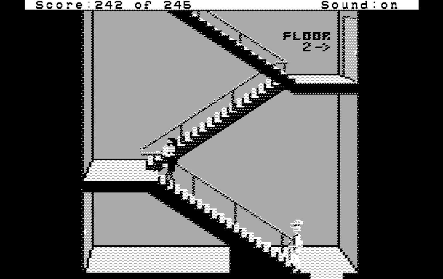 Police Quest: In Pursuit of the Death Angel IBM PC/Compatibles Screenshot: Following The Death Angel up to his room...