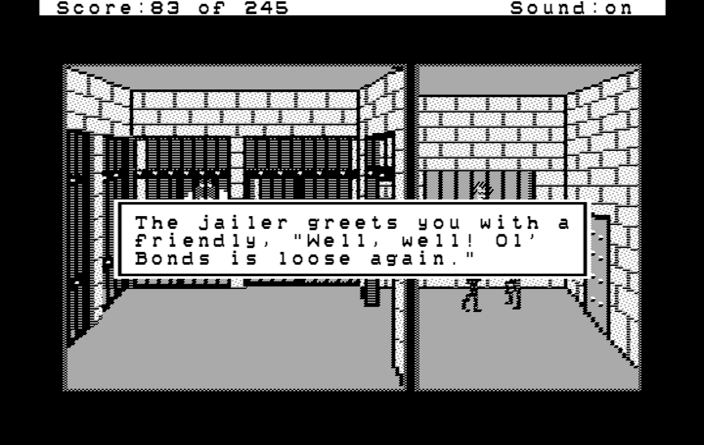Police Quest: In Pursuit of the Death Angel IBM PC/Compatibles Screenshot: Booking a suspect...