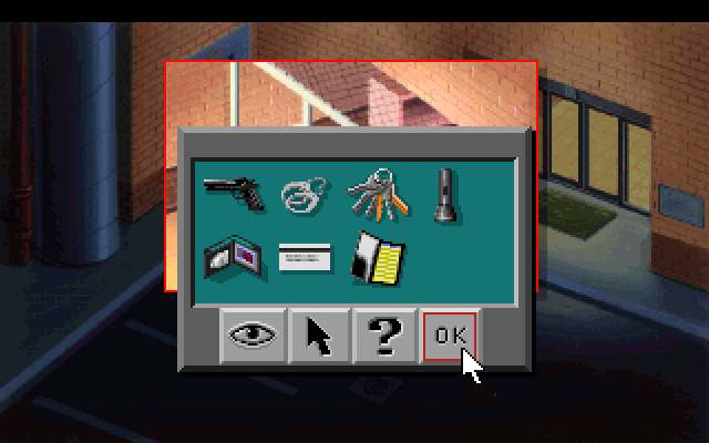 Police Quest 3: The Kindred IBM PC/Compatibles Screenshot: Your inventory.