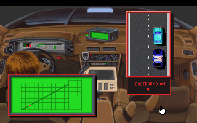 Police Quest 3: The Kindred IBM PC/Compatibles Screenshot: A high speed chase...
