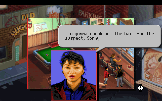 Police Quest 3: The Kindred IBM PC/Compatibles Screenshot: Your partner goes to check out back...