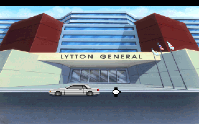 Police Quest 3: The Kindred IBM PC/Compatibles Screenshot: Arriving at the hospital.
