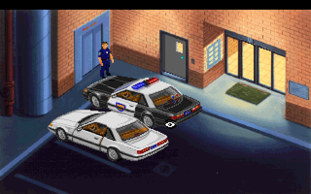 Police Quest 3: The Kindred IBM PC/Compatibles Screenshot: Your car is parked out back.