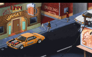 Police Quest 3: The Kindred for IBM PC/Compatibles - Arriving at a seedy bar.