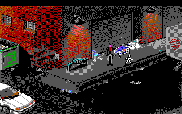 Police Quest 3: The Kindred IBM PC/Compatibles Screenshot: Checking out an alley...