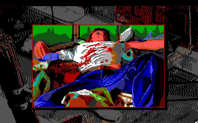 Police Quest 3: The Kindred IBM PC/Compatibles Screenshot: This guy isn't doing so well...