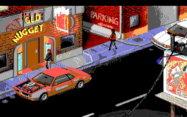 Police Quest 3: The Kindred IBM PC/Compatibles Screenshot: Outside a bar.