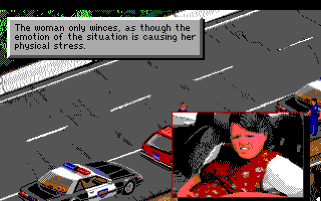 Police Quest 3: The Kindred IBM PC/Compatibles Screenshot: Pulled over someone who was speeding...
