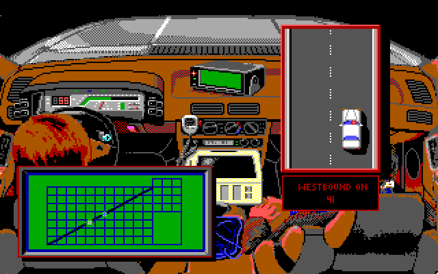 Police Quest 3: The Kindred IBM PC/Compatibles Screenshot: Driving to a location.