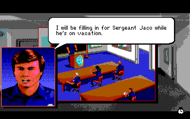 Police Quest 3: The Kindred IBM PC/Compatibles Screenshot: The morning briefing.