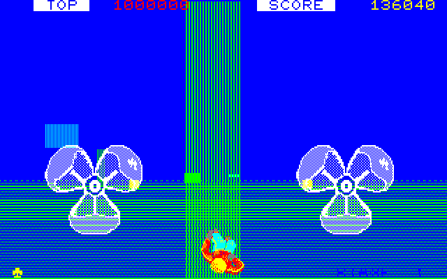 Space Harrier PC-8800 Series Screenshot: I've been hit!
