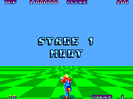 Space Harrier Sega Master System Screenshot: Ready for stage 1?