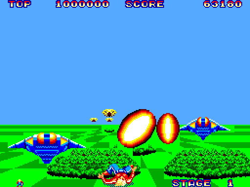 Space Harrier Sega Master System Screenshot: I've been hit!