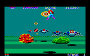 Space Harrier for Fujitsu FM-7 - You can fly anywhere on the screen.