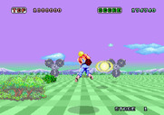 Space Harrier for Arcade - Blasting opponents...