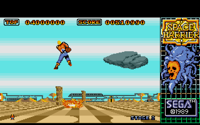 Space Harrier IBM PC/Compatibles Screenshot: Beginning stage 02...