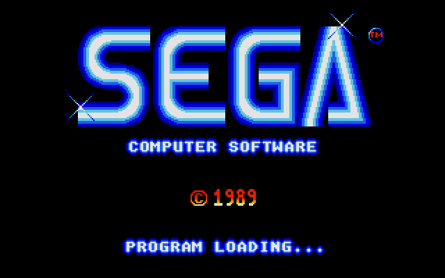 Space Harrier IBM PC/Compatibles Screenshot: SEGA logo.