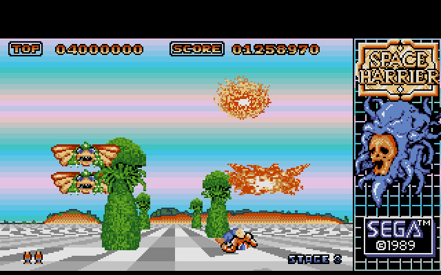 Space Harrier IBM PC/Compatibles Screenshot: I've been hit!