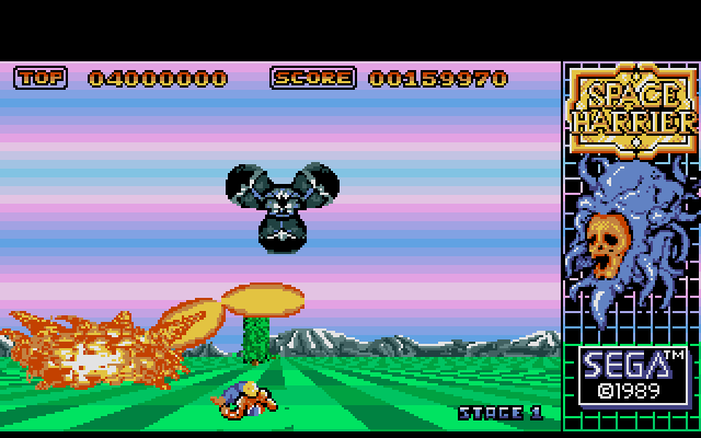 Space Harrier IBM PC/Compatibles Screenshot: I've been hit!