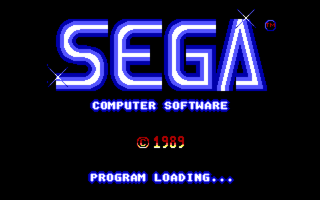 Space Harrier IBM PC/Compatibles Screenshot: SEGA logo.