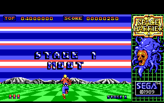 Space Harrier IBM PC/Compatibles Screenshot: Ready for stage 01?
