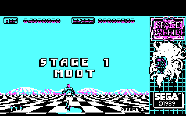 Space Harrier IBM PC/Compatibles Screenshot: Stage 01 begins...