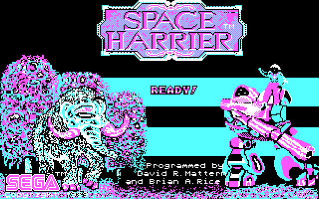 Space Harrier IBM PC/Compatibles Screenshot: Title screen.