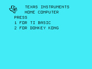 Donkey Kong for TI-99/4A - TI-99/4A main menu.