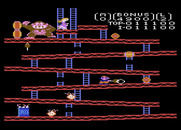 Donkey Kong for Atari 7800 - Use the hammer to destroy incoming barrels...
