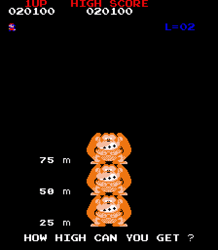 Donkey Kong Arcade Screenshot: On to the next area...