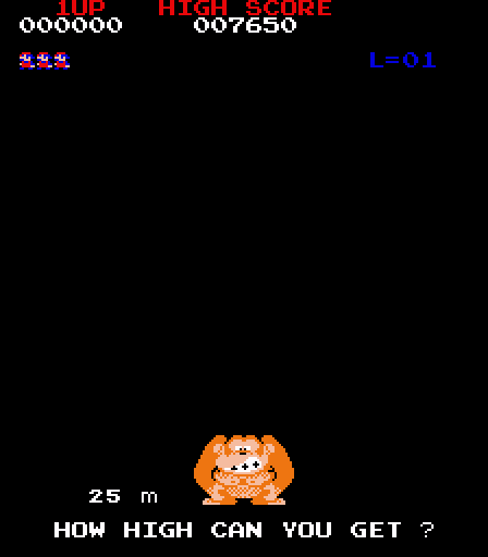 Donkey Kong Arcade Screenshot: How high can you get?
