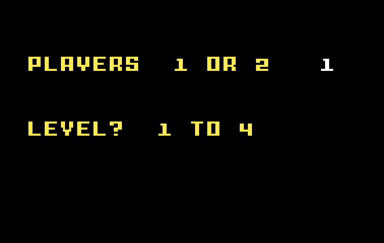 Donkey Kong Intellivision Screenshot: How many players, and what skill level?