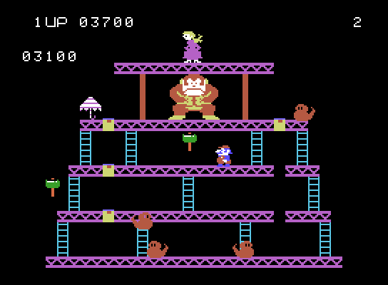 Donkey Kong ColecoVision Screenshot: Start of the second round.