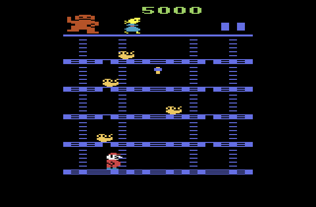 Donkey Kong Atari 2600 Screenshot: Start of the second round.