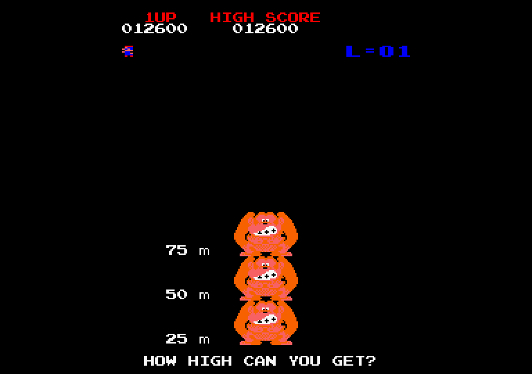 Donkey Kong Amstrad CPC Screenshot: On to the third screen!