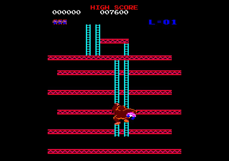 Donkey Kong Amstrad CPC Screenshot: Game introduction.