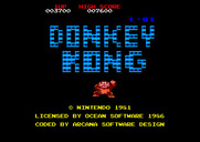 Donkey Kong for Amstrad CPC - Title screen.