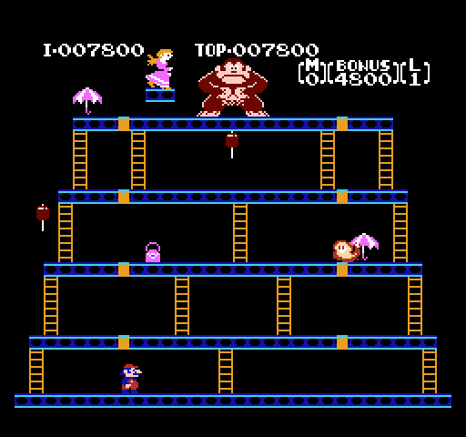 Donkey Kong NES / Famicom Screenshot: Third stage start.