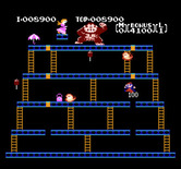 Donkey Kong for NES / Famicom - Remove all the rivets to complete the level.